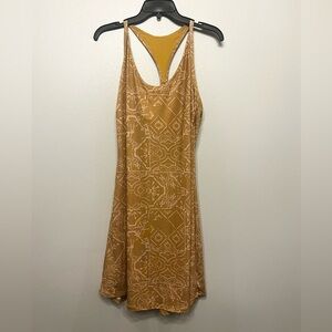 Prana Toffee Tiles Patterned Razorback Dress Size XL